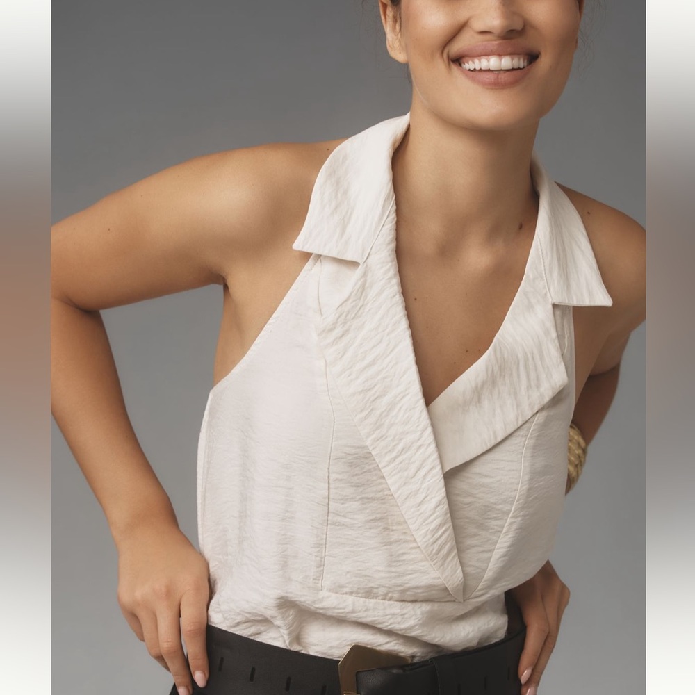 Anthropologie Dylan Cream Halter Tank Top